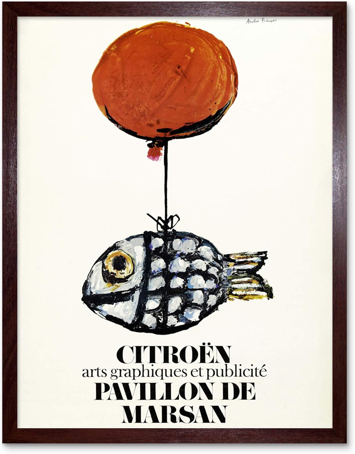 Francois Automobile Exhibition Fish Balloon Advert Unframed Wall Art Print Poster Home Decor Premium