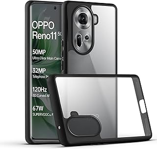 دلـع موبايلك جراب حماية شفاف متوافق مع اوبو رينو 11 شبكة الجيل الخامس 5G مضاد للصدمات من الدرجة العسكرية و للاصفرار اسود سيليكون البولي يوريثين الحراري بلاستيك كربونات