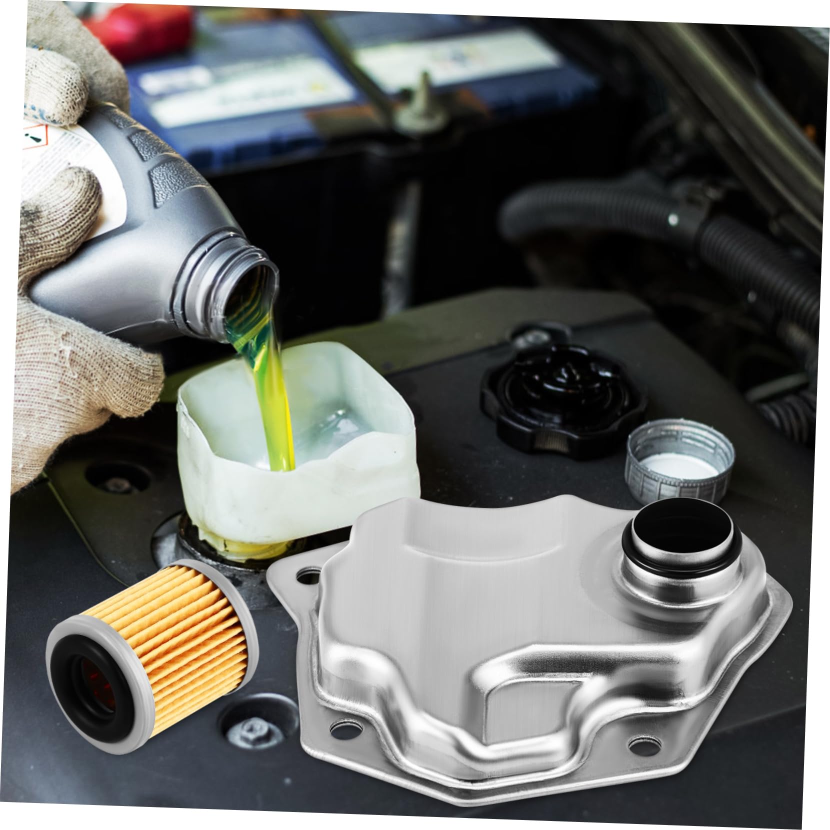 Kit de Filtro de Transmisión Automática Junta del Cárter, Aleación de Aluminio, Instalación Fácil, Compatible Vehículos