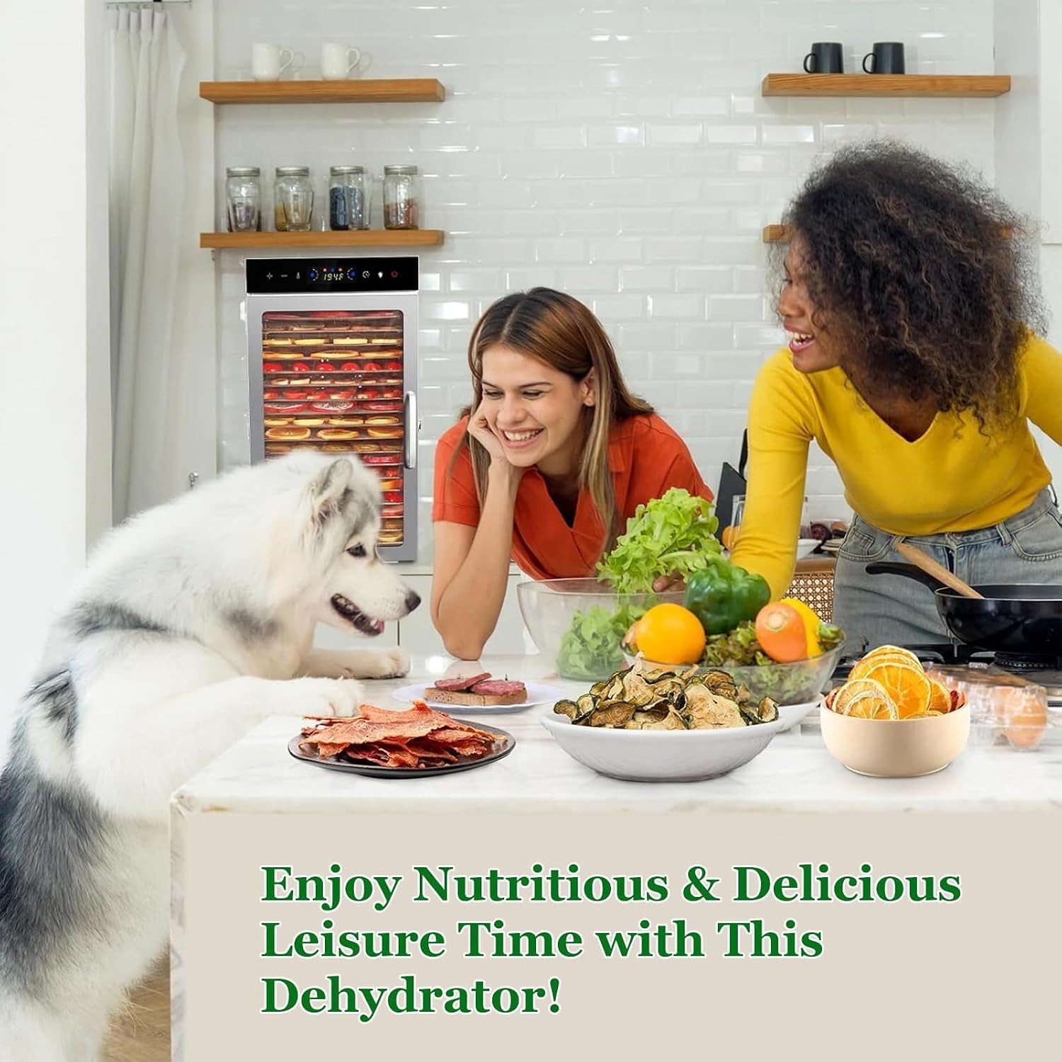 Electric Food Dryer, 8/10 Stainless Steel Trays, Fruit Dehydrator With Digital Adjustable Timer & Temperature800W(8Tray,110V)