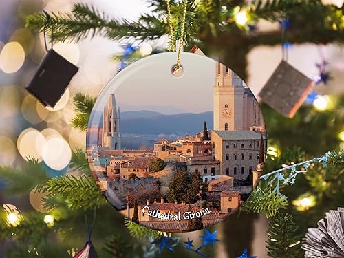Miniatura 4 de España Cibeles Square Prado Madrid Adornos de Navidad para árbol Colgante de cerámica Adorno de doble cara Decoración Regalos de Navidad Porcelana