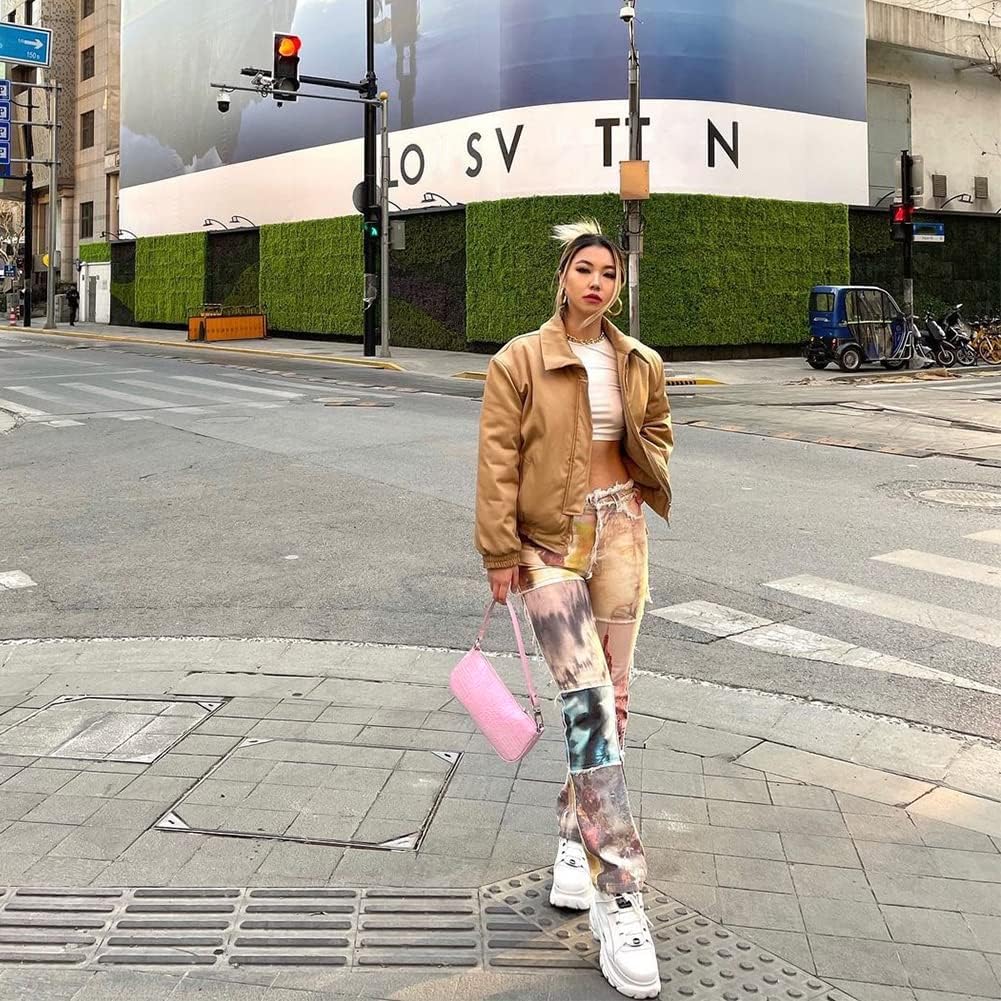 Bag Crocodile Effect Retro Faux Leather Classic Clutch Shoulder Purse Handbag for Women - Image 2