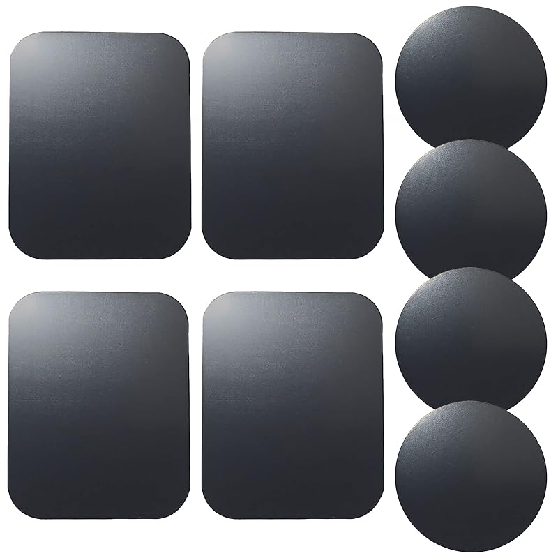 Kit de placas metálicas adesivas SALEX para suporte magnético de celular, 4 redondas e 4 retangulares, 8 peças