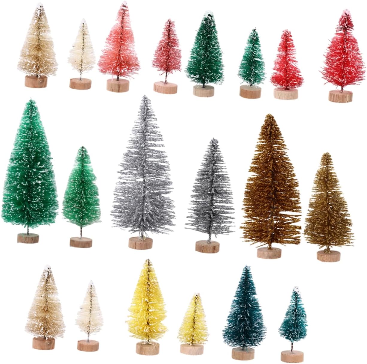 40pcs Christmas Tree Miniature Christmas Figurines Ornament Accessories Sisal Silk Dining Table