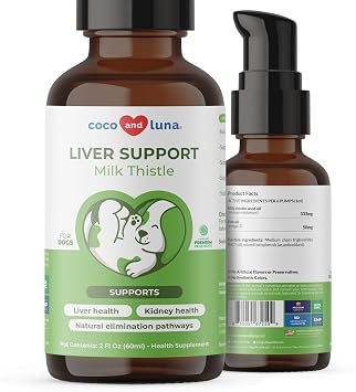 Milk Thistle Liquid for Dogs - Liver, Kidney & Detox Support | Liquid Milk Thistle with Choline & L-Arginine. Supports liver detox, kidney function & hepatic health with EPA & DHA.