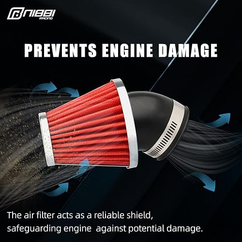 Miniatura 3 de NIBBI Filtro de aire de 1.91 pulgadas de alto rendimiento para motocicleta, ATV, Dirt Bike, Mini Bike, Pit Bike, GY6