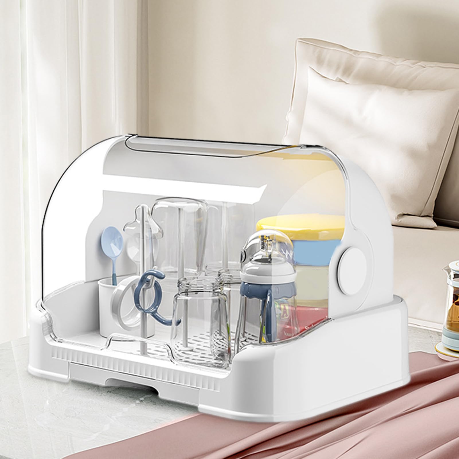 Support de séchage de biberons peu encombrant, support de séchage de | biberons pour bébés,Séchoir à bouteilles anti-poussière - Support de comptoir Durable pour bouteilles, tétines, tasses, bonne