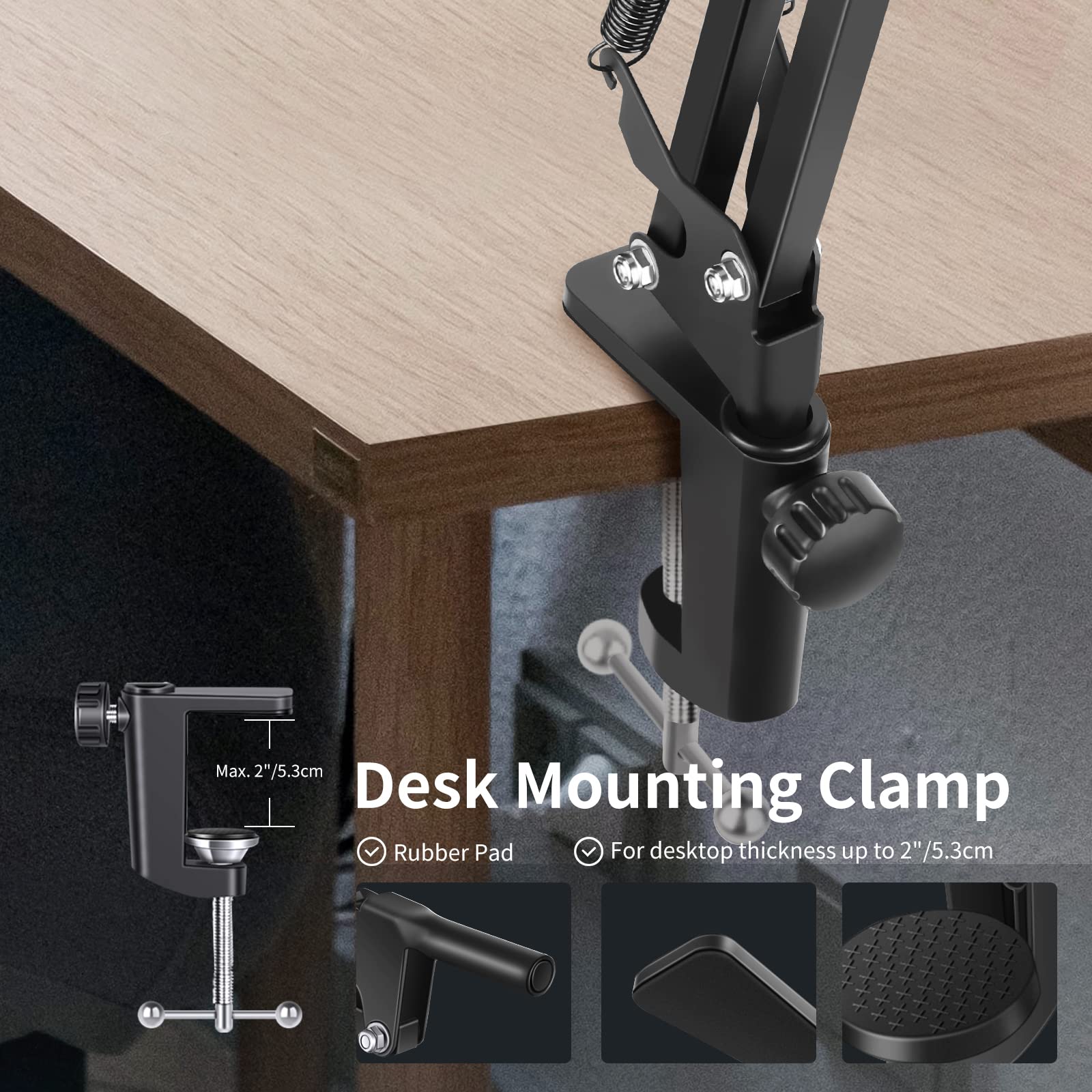 Neewer Support Microphone Bras Boom Avec Filtre Pop Et Clip - Compatible Blue Yeti, QuadCast, Logitech, Charge Jusqu'à 2 Kg