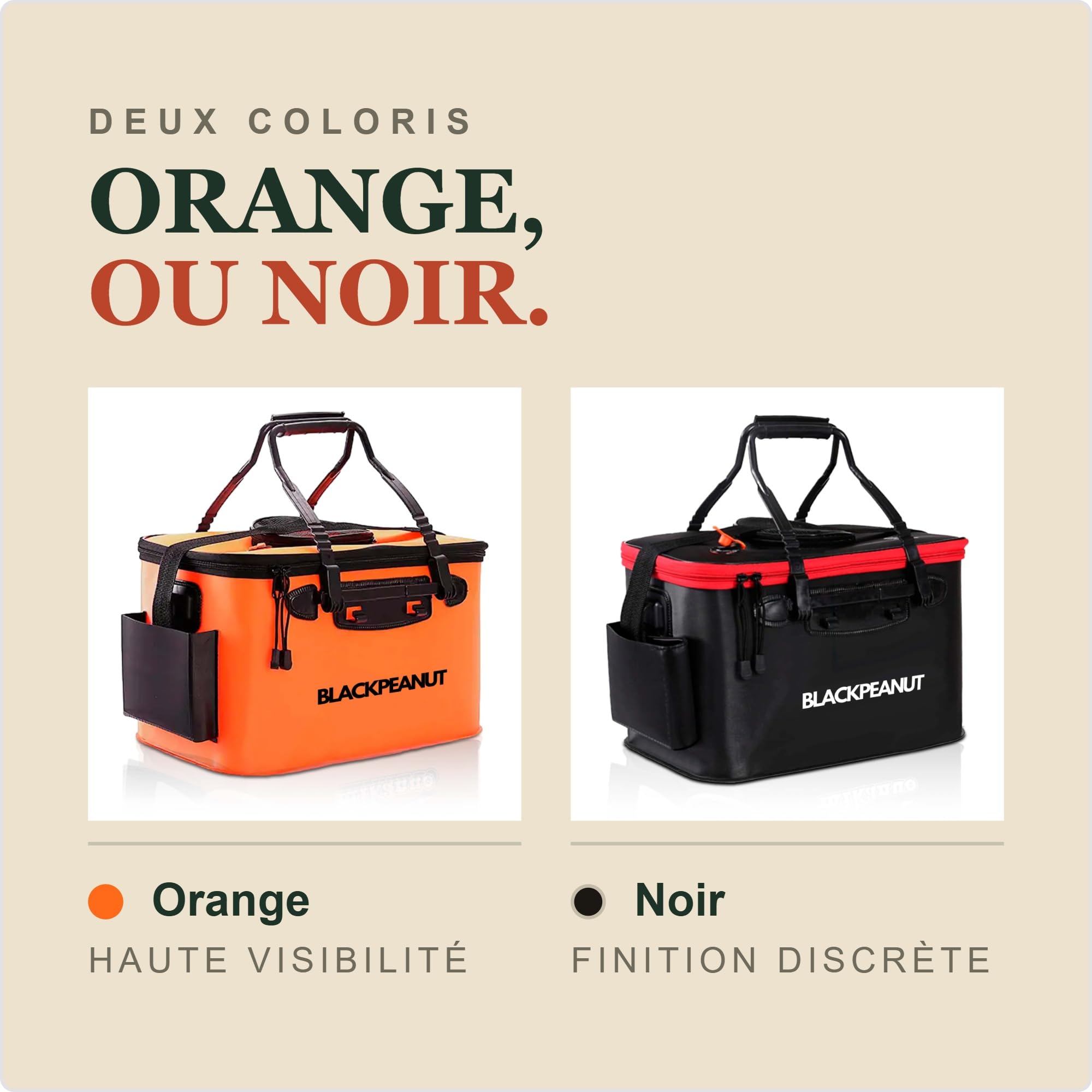 Seau pour Appât de Pêche, Différentes Tailles et Couleurs, Articles Résistants, Gardez Vos Appâts en Vie Plus Longtemps, Seau pour Pêcheurs (30L, Noir)
