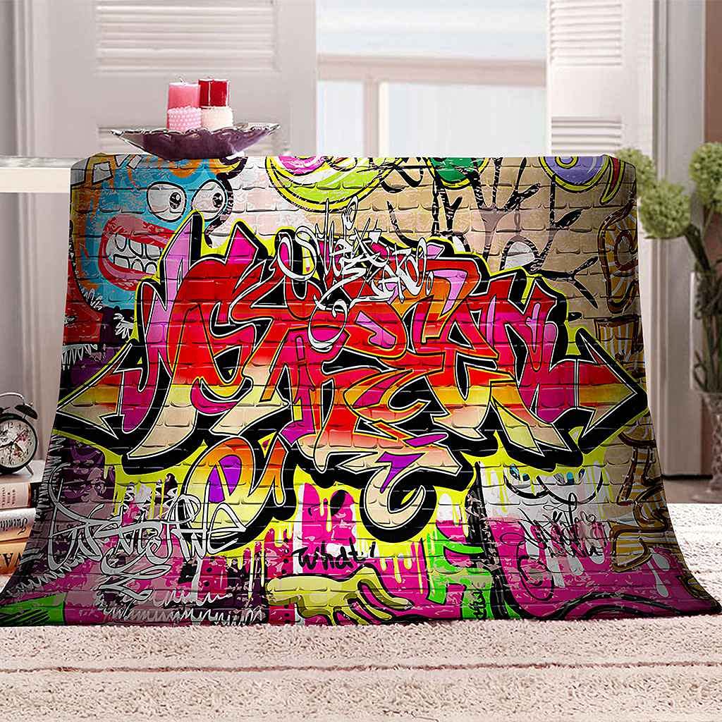 Couverture sofa 3D graffiti plaid lit adulte toutes saisons 150x200