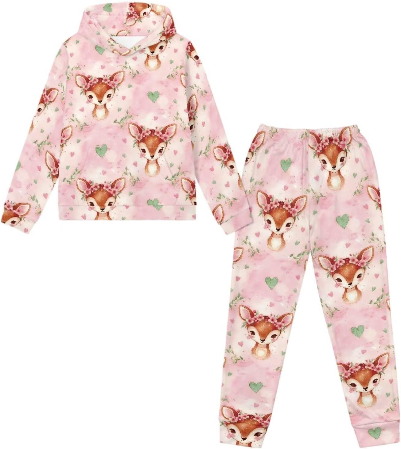 2 Piece Sweatshirts Sets for Kids Girls Sweatshirt Size 7-14 Casual Soft Hoodie Pullover Comfy Girls' Pant Sets