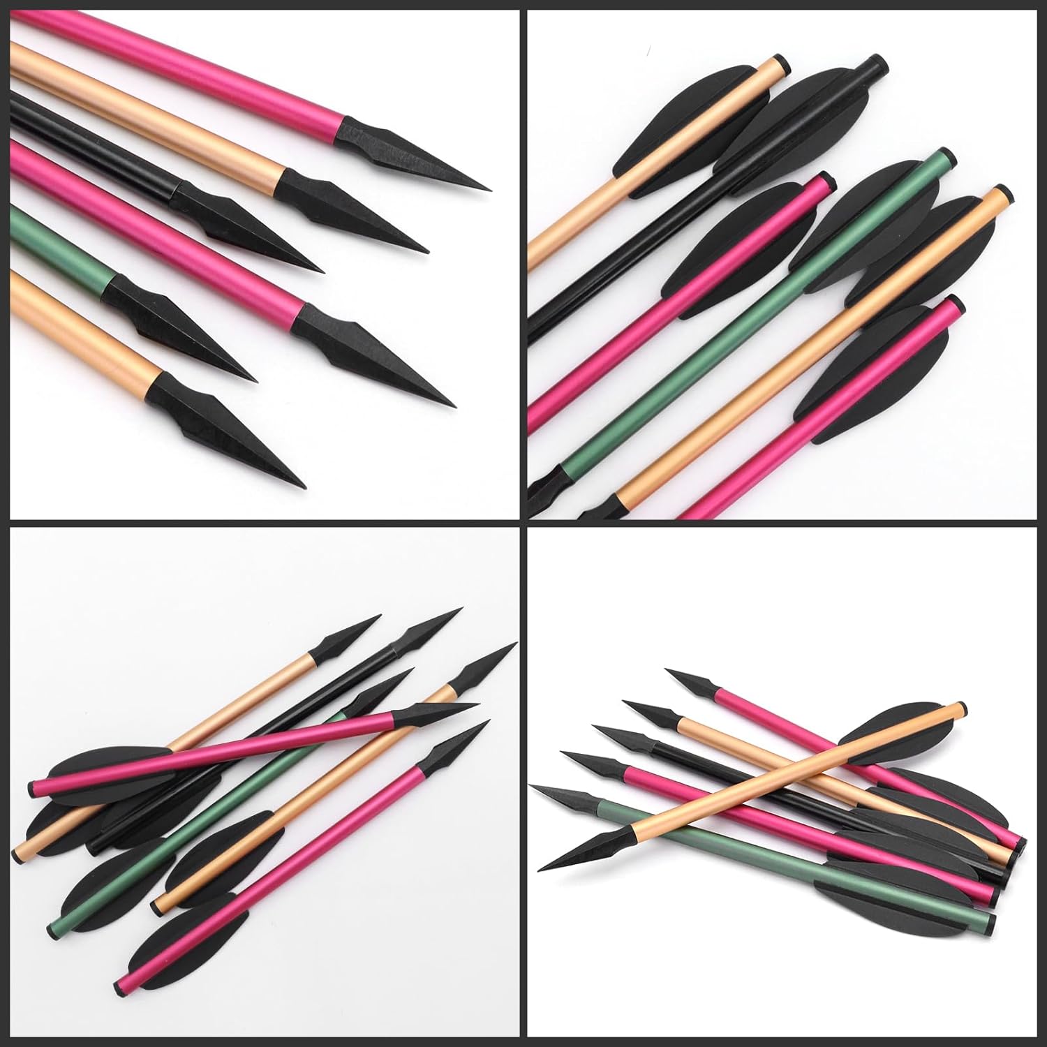 oubert 6/12/24Pcs 6.3inch Mini Crossbow Bolts Aluminium Shaft Pistol Crossbow Bolts with Sharp Tip Mini Crossbow Arrows for 50-80lbs Crossbow Archery Pistol Hunting Fishing
