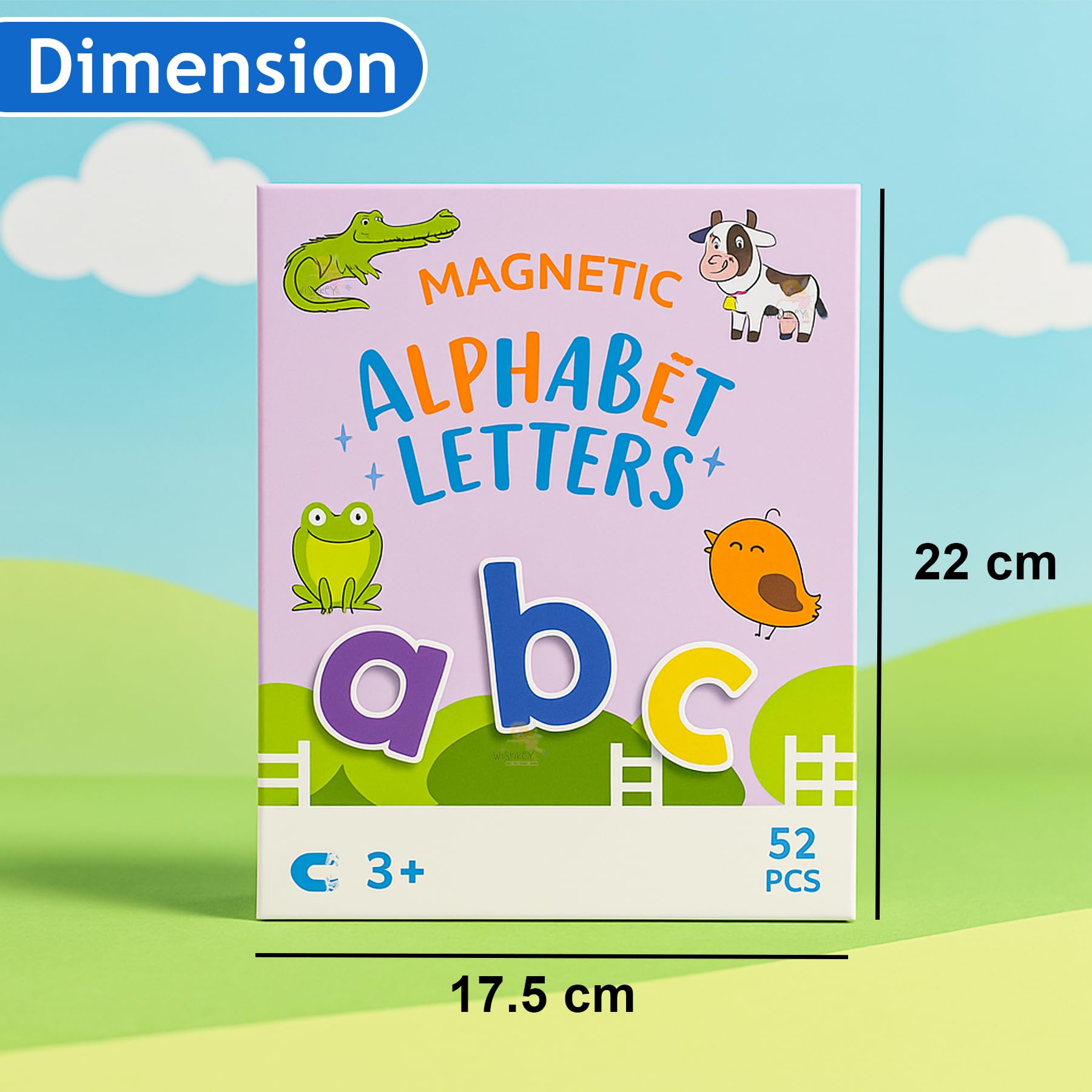 WISHKEY Magnetic Alphabet Letters for Kids – 52 PCS ABC Learning Set with Animals, Lowercase Magnets, Educational Montessori Toy for Toddlers, Preschool Learning for Kids Age 3+ 1