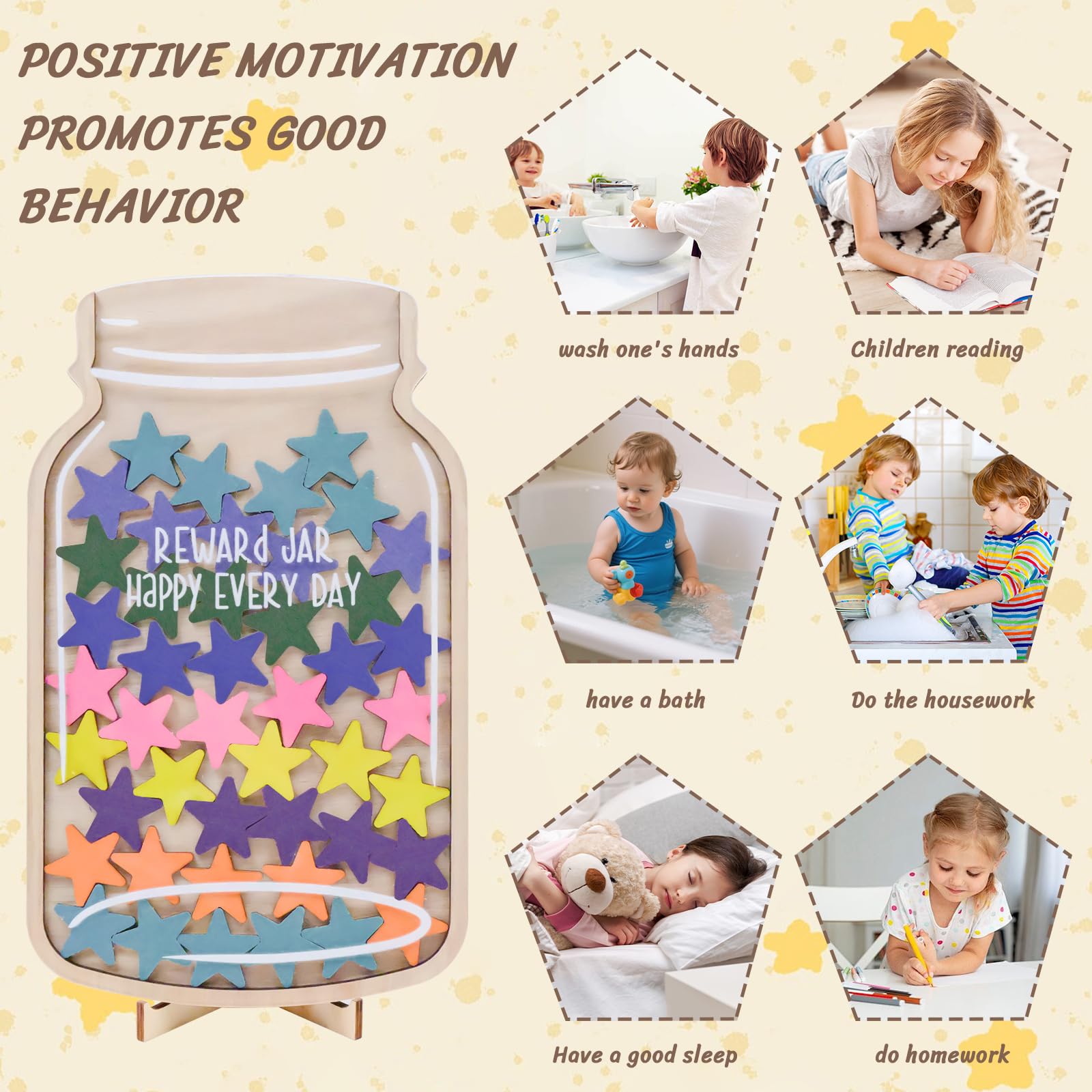 Reward Jar with 45 Stars, Star Jar Reward System - Image 3