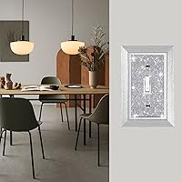 Vista 5 de 4 piezas de diamantes de imitación de imitación de madera de grano de pared cubierta de interruptor de luz de palanca, cubierta decorativa duradera