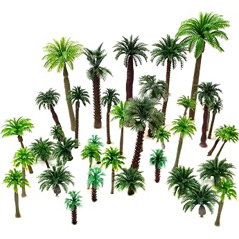 36 St ck Palmenmodelle Baeume Modellbau Kunststoffb ume f r Projekte 3-16 cm B ume h0