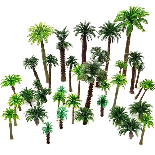 36pcs Palm Trees, Ho Scale Bushes, Plastic Trees for Projects