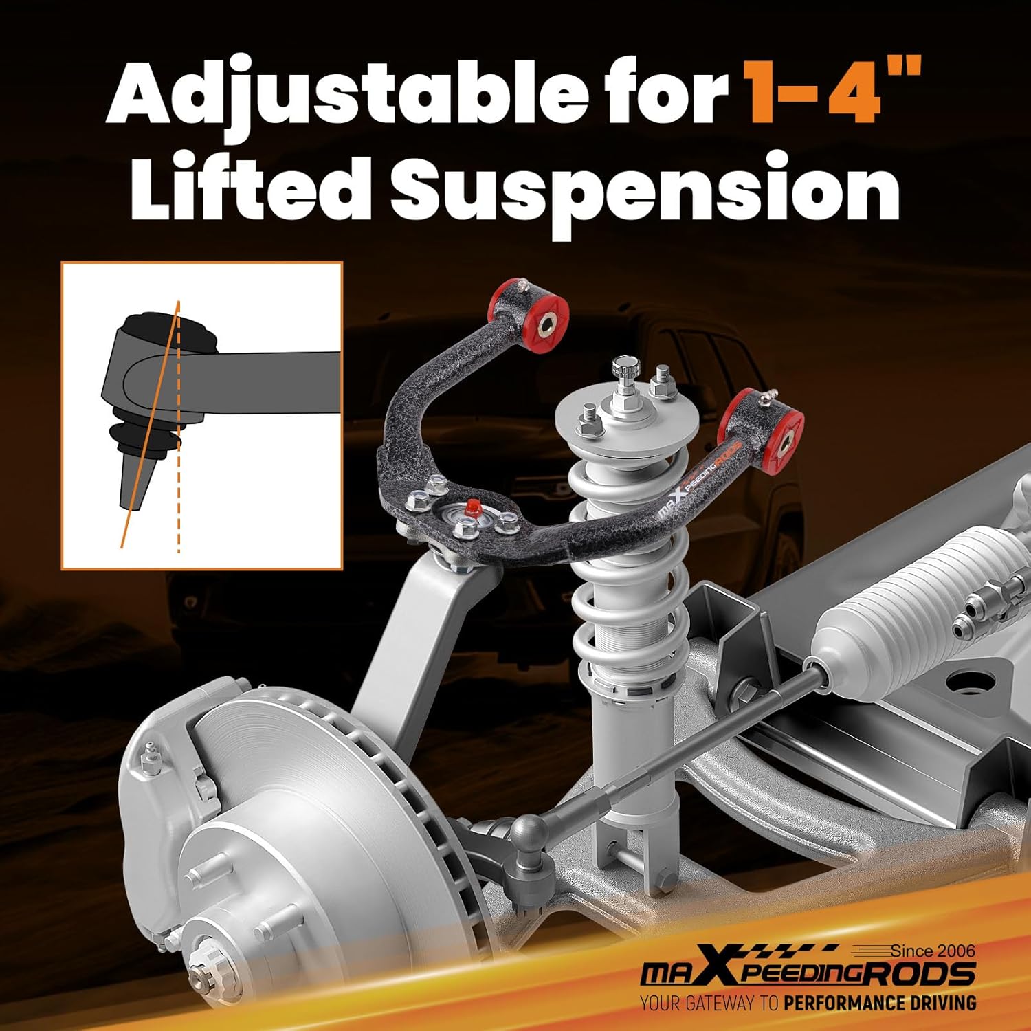 maXpeedingrods Adjustable Front Upper Control Arms for Jeep Grand Cherokee WK2 Dodge Durango 2011-2015, for 1-4" Lifted Suspension