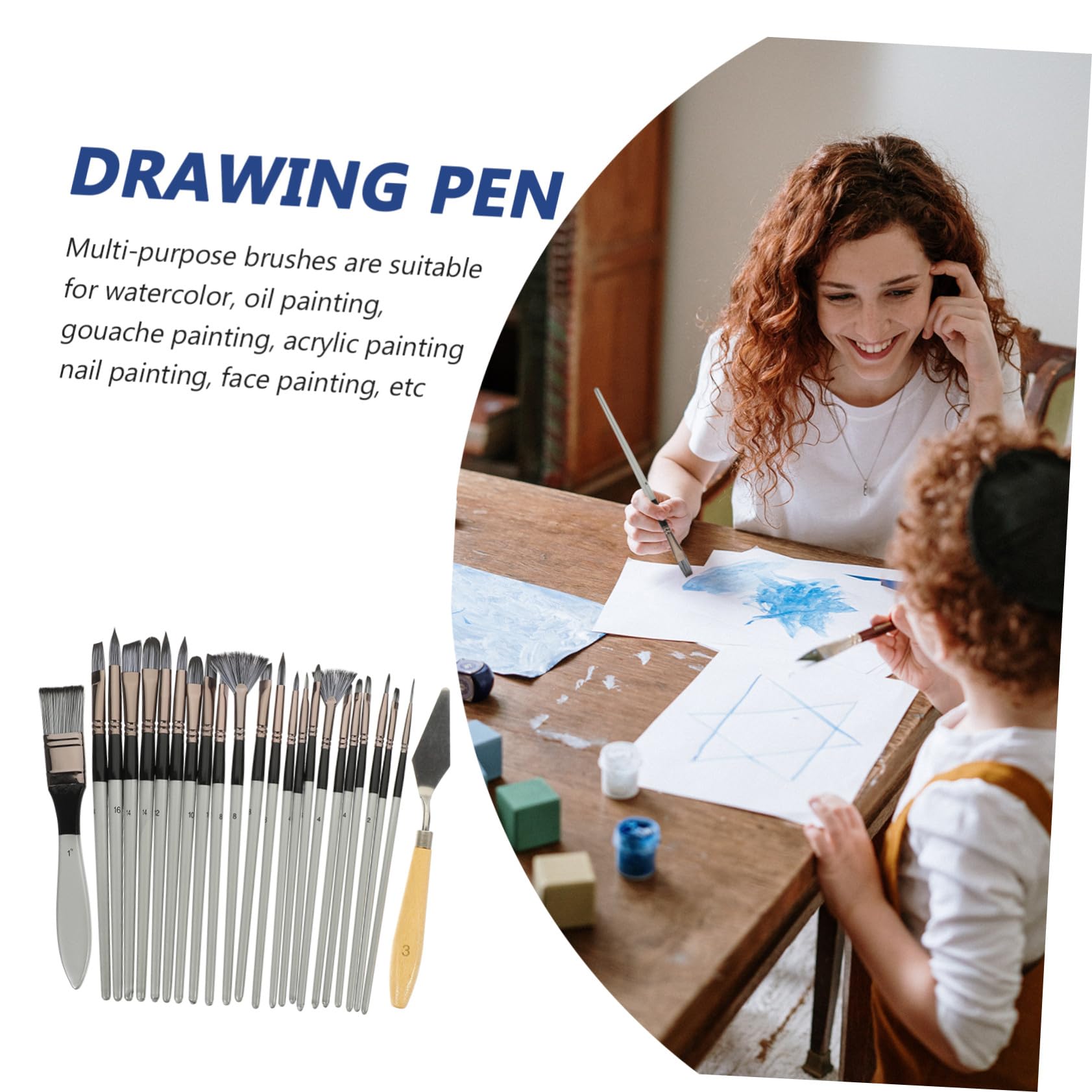 Pinceles Profesional Cerdas Nylon para Óleo Acrílico Gouache Principiantes