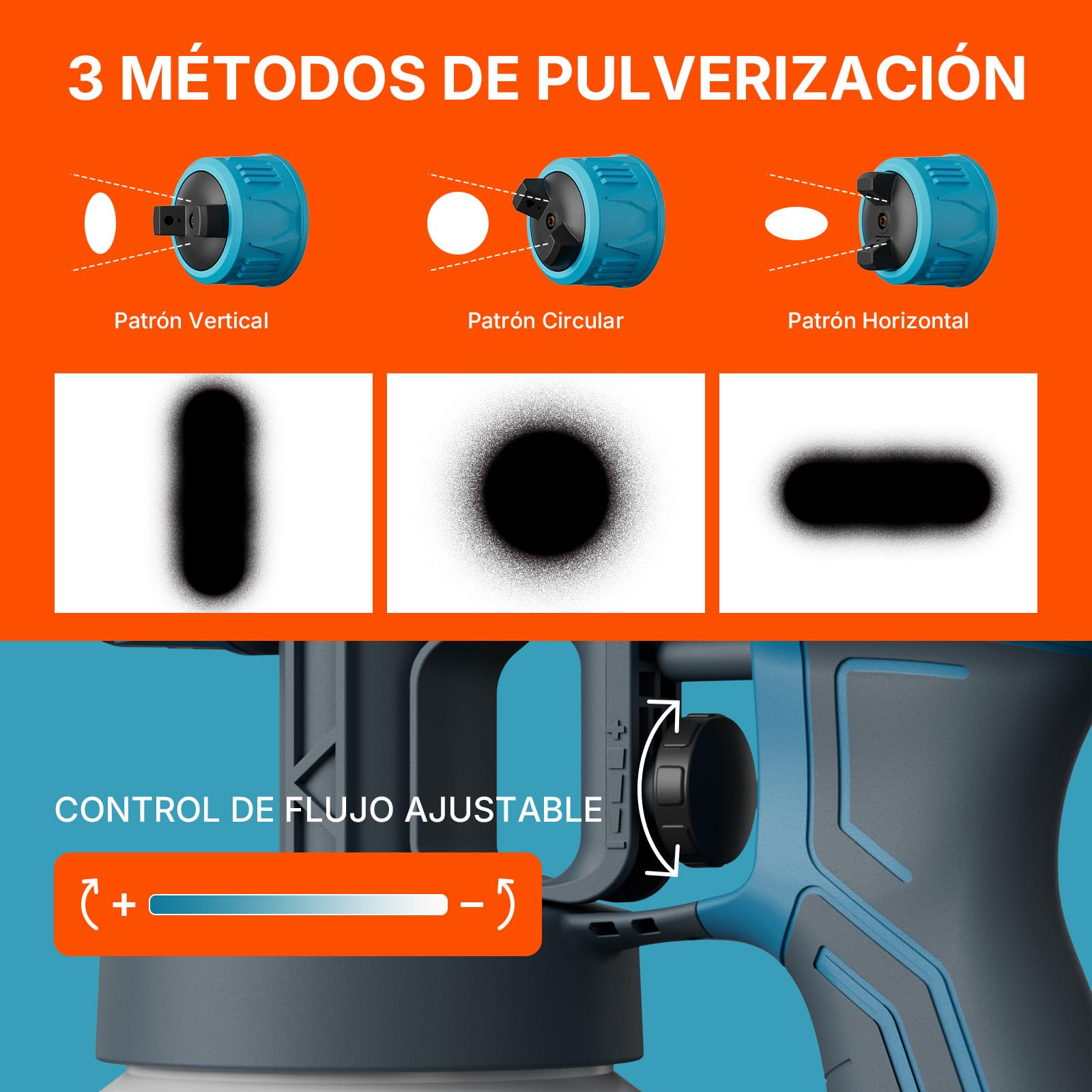 Tilswall Pistola Pintura Alien500 Ideal para Principiantes, Eléctrico Pistola de Pintura Ultraligera Fácil de Usar y Limpiar, Multiusos con 4 boquillas y 3 Patrones para Paredes y Techos