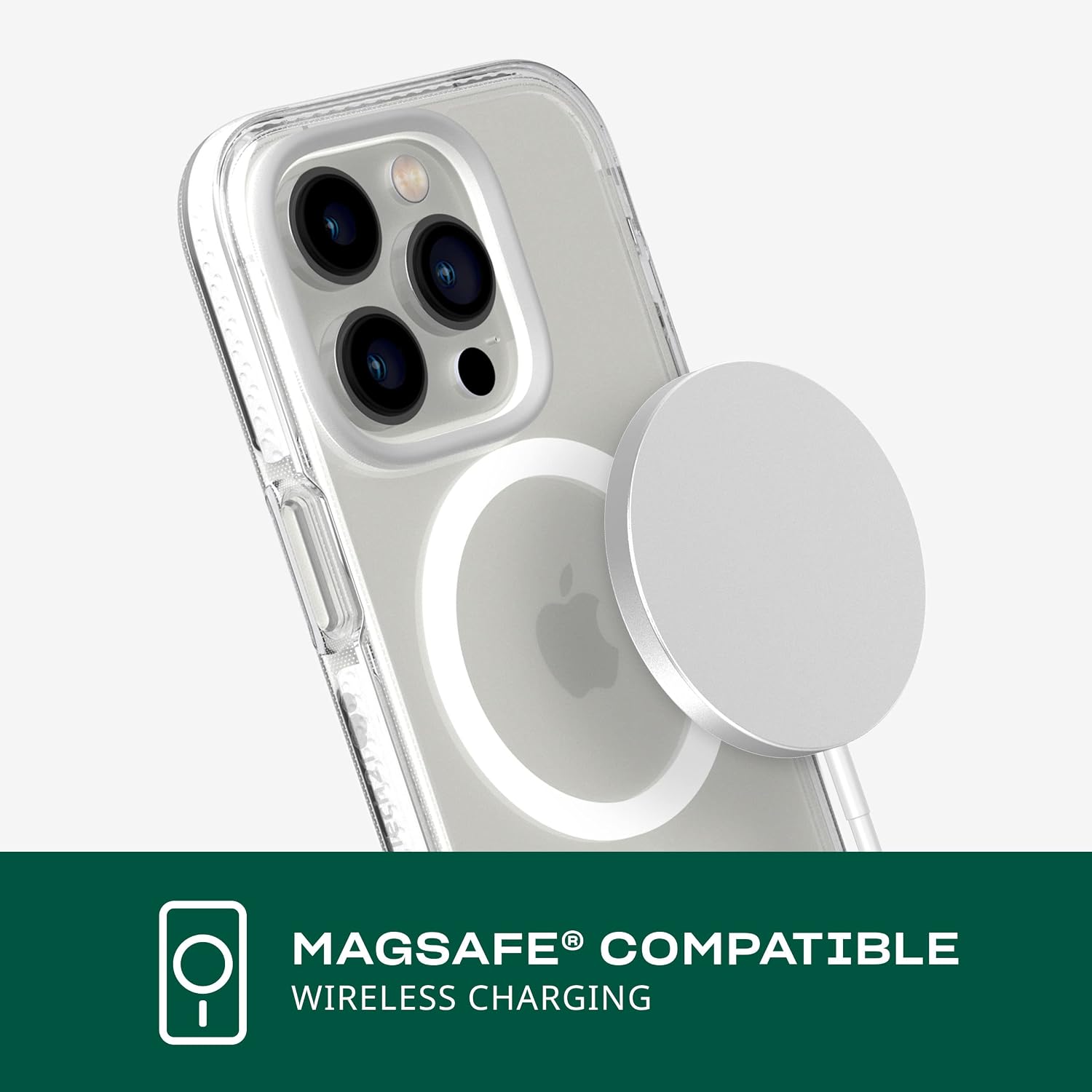tech21 iPhone 14 Pro Evo Crystal Compatible with MagSafe® – Shock-Absorbing & Scratch-Resistant Clear Phone Case with 16ft FlexShock Multi-Drop Protection