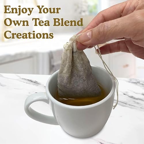 Miniatura 6 de Regency Wraps Bolsa con cordón 100% algodón, bolsas para guardar especias a granel, té, popurri y joyas, mini bolsas 100% algodón, 3 x 4 pulgadas,