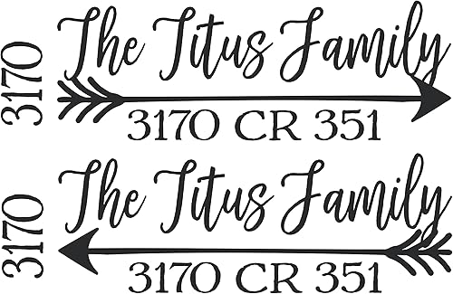 Juego de 2 calcomanías personalizadas con nombre y número para buzón de casa de campo