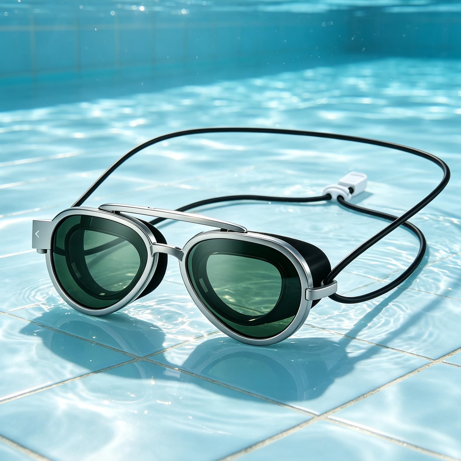 Anti-Fog UV Protection Swim Goggles with Adjustable Silicone Strap，Green