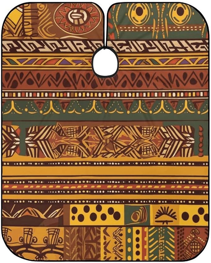 Capa para corte de cabello con patrón africano impermeable miniatura 6