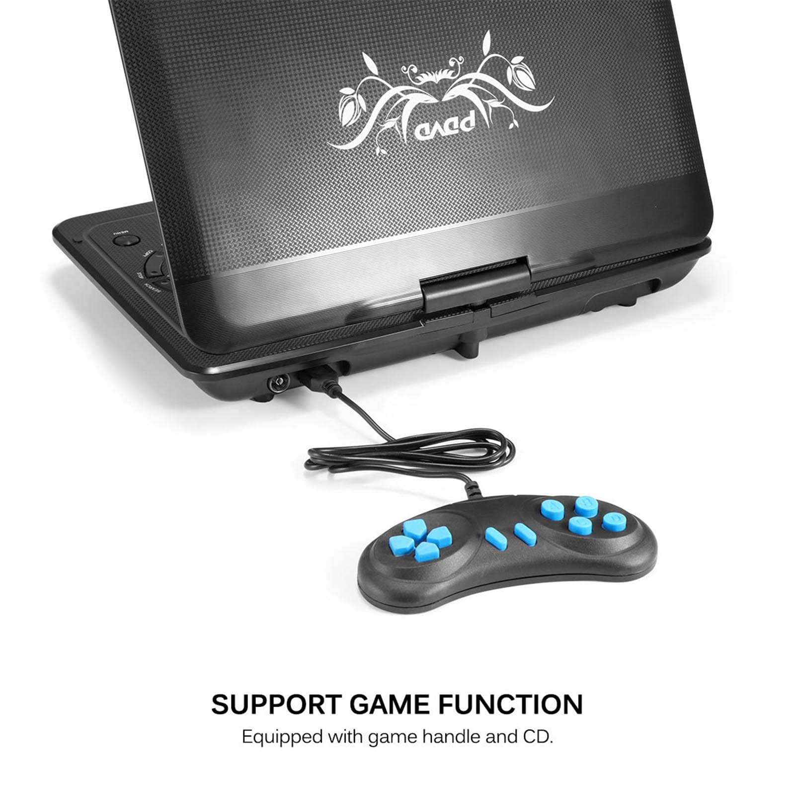Lettore Dvd Portatile Auto con Schermo orientabile da 13,9 Pollici, Supporto TV/USB, Batteria Ricaricabile da 800 mAh