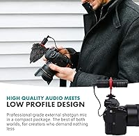 Vista 3 de Movo VXR10-PRO - Micrófono de video externo para iPhone/cámara, con soporte de choque Rycote Lyre - Micrófono compacto de escopeta y accesorios