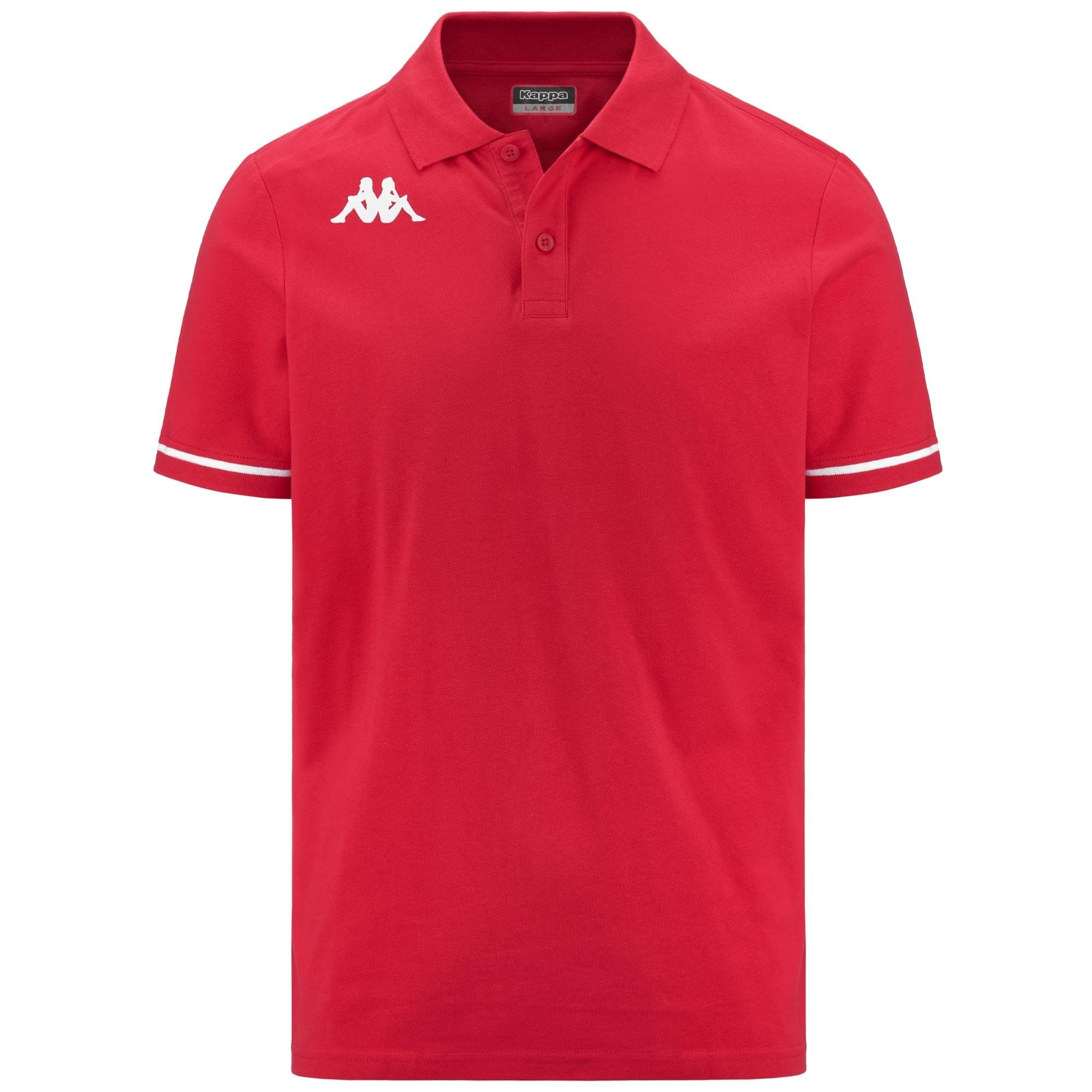 Kappa BARLI T-Shirt, Men's Polo, Red/White, XXL