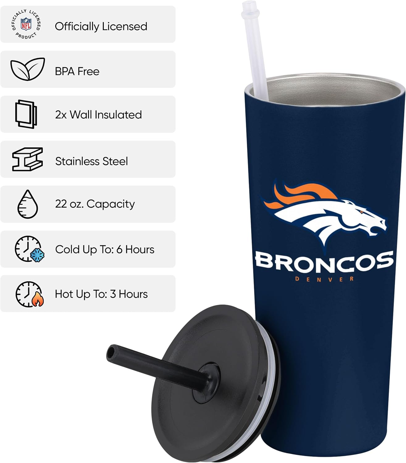 FOCO NFL Unisex-Adult NFL Team Logo Insulated 22oz Travel Tumbler - Image 2
