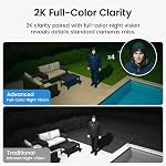 AOSU Solar Security Cameras Wireless Outdoor, 4 Cam-Kit, No Subscription Required, Local Storage, Home Security Cameras System with Integrated Solar Panel, 2K Color Night Vision, 5G & 2.4G WiFi