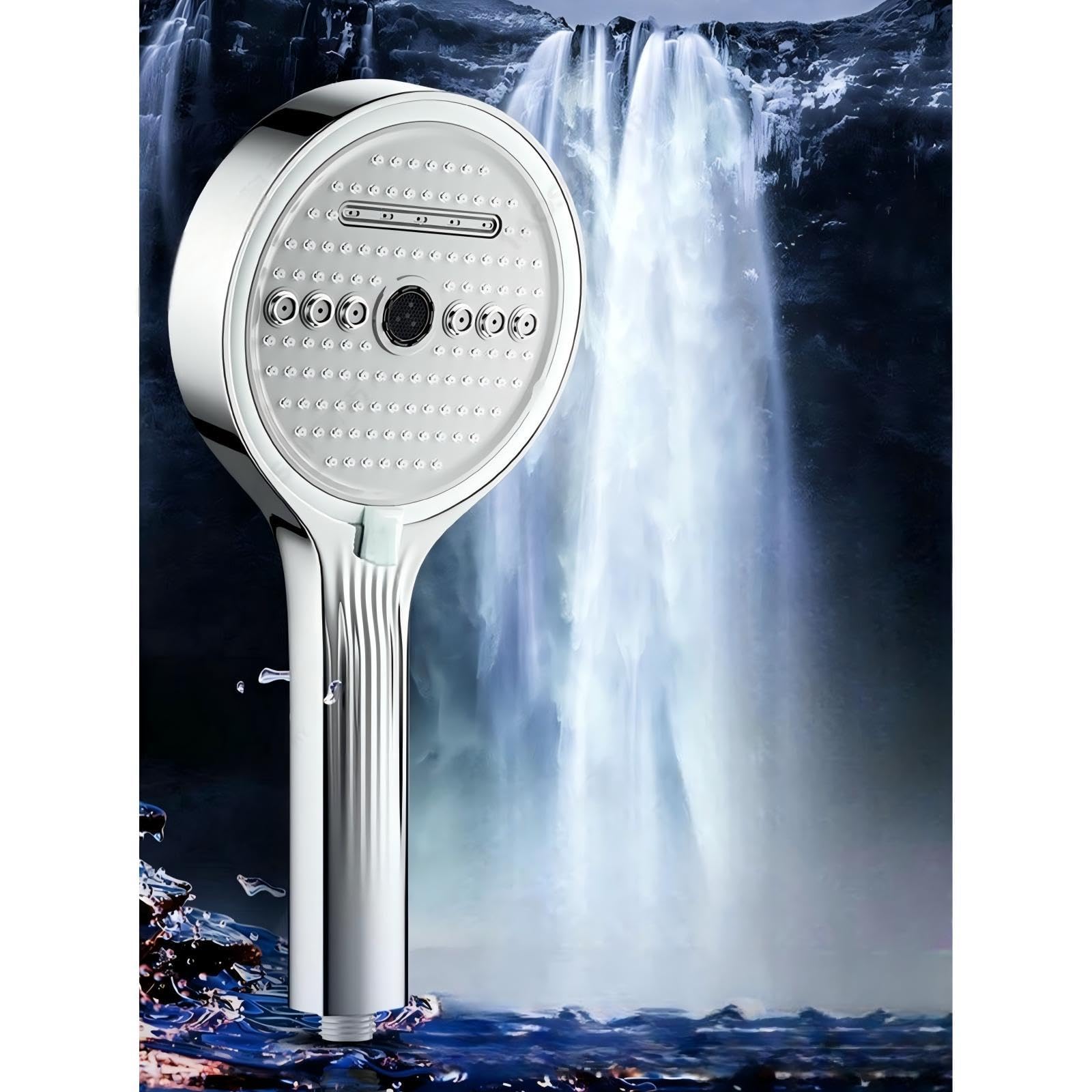 Soffione doccia con filtro dell'acqua dura con tubo flessibile da 1,5 m, soffione doccia ad alta pressione a 6 modalità con cartuccia in acciaio inossidabile