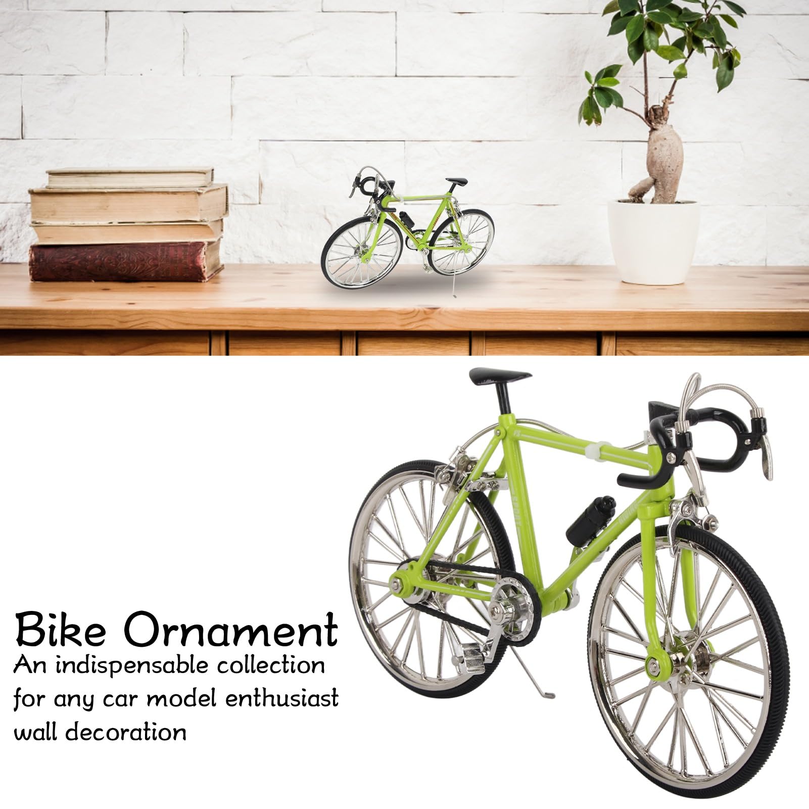 Ornamento Modello Bici, Giocattoli per Bici da Dito Decorazione Giocattolo per Bicicletta in Miniatura Staccabile 3D Modello di Bici Retrò Statua Bici da Dito in Metallo per Regali di Compleanno