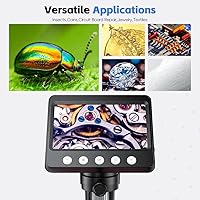 Vista 8 de Microscopio digital de 4.3 pulgadas para adultos, microscopio de moneda SKYEAR 1000X con 8 luces de relleno LED ajustables, microscopio USB