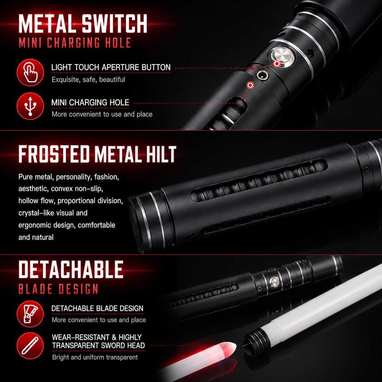 Heavy Dueling Light Saber per adulti, RGB 19 colori, 7 caratteri sonori, impugnatura in metallo, altalena liscia, regalo per cosplay e feste di compleanno