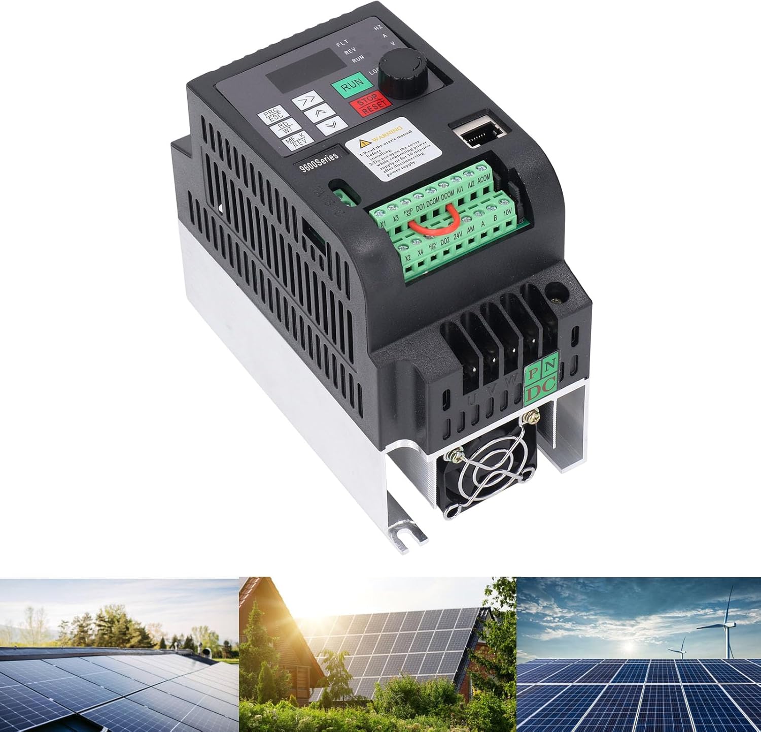 Solar Inverter 2.2KW VFD Single Phase DC 200-400V to 0-220VAC Converter for Photovoltaic Pump Systems Variable Frequency Drive