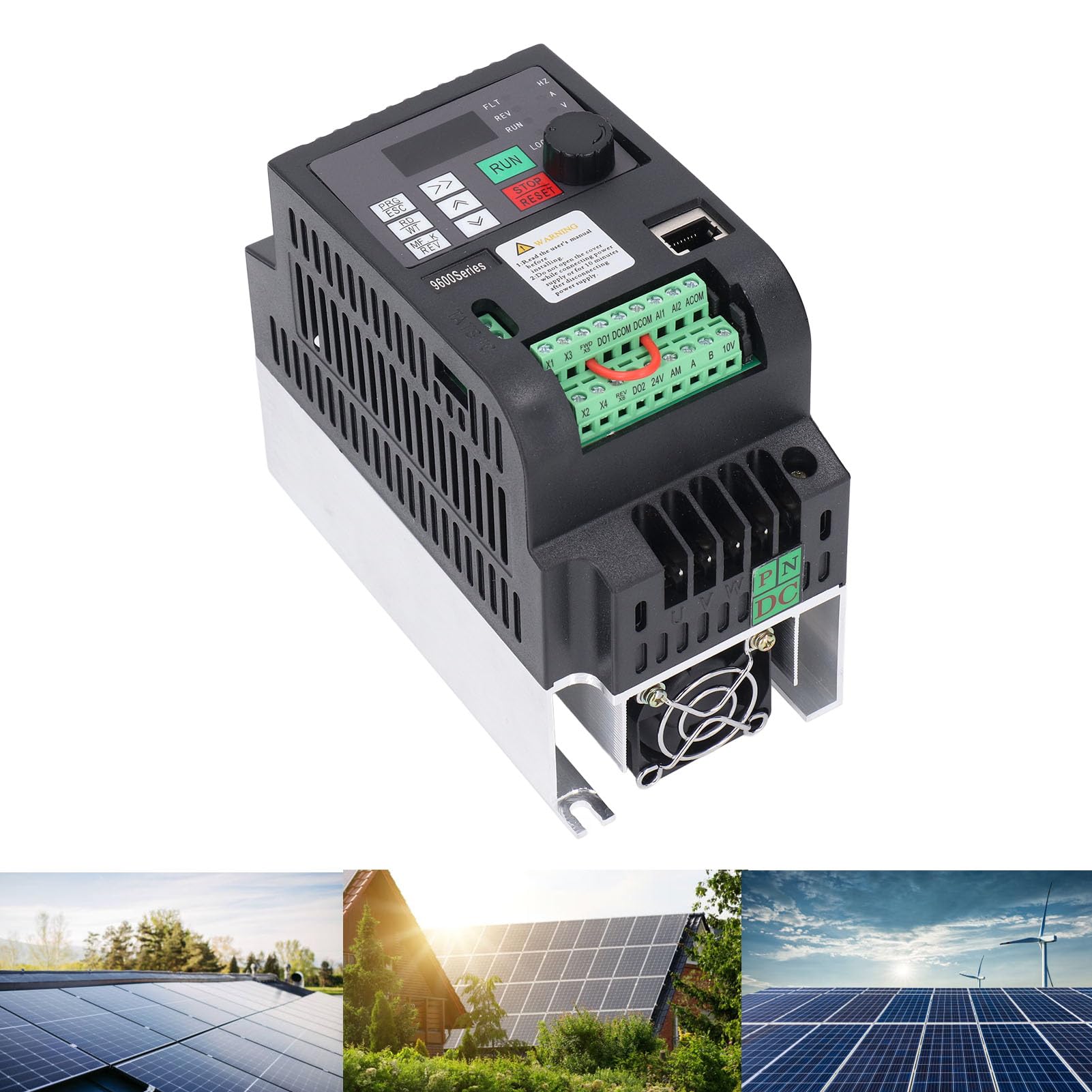 Inversor Solar Monofásico de 2,2 KW, Controlador de Velocidad de Bomba Fotovoltaica, Variador de Frecuencia, Entrada DC200-400V, Salida Monofásica 0-220VAC
