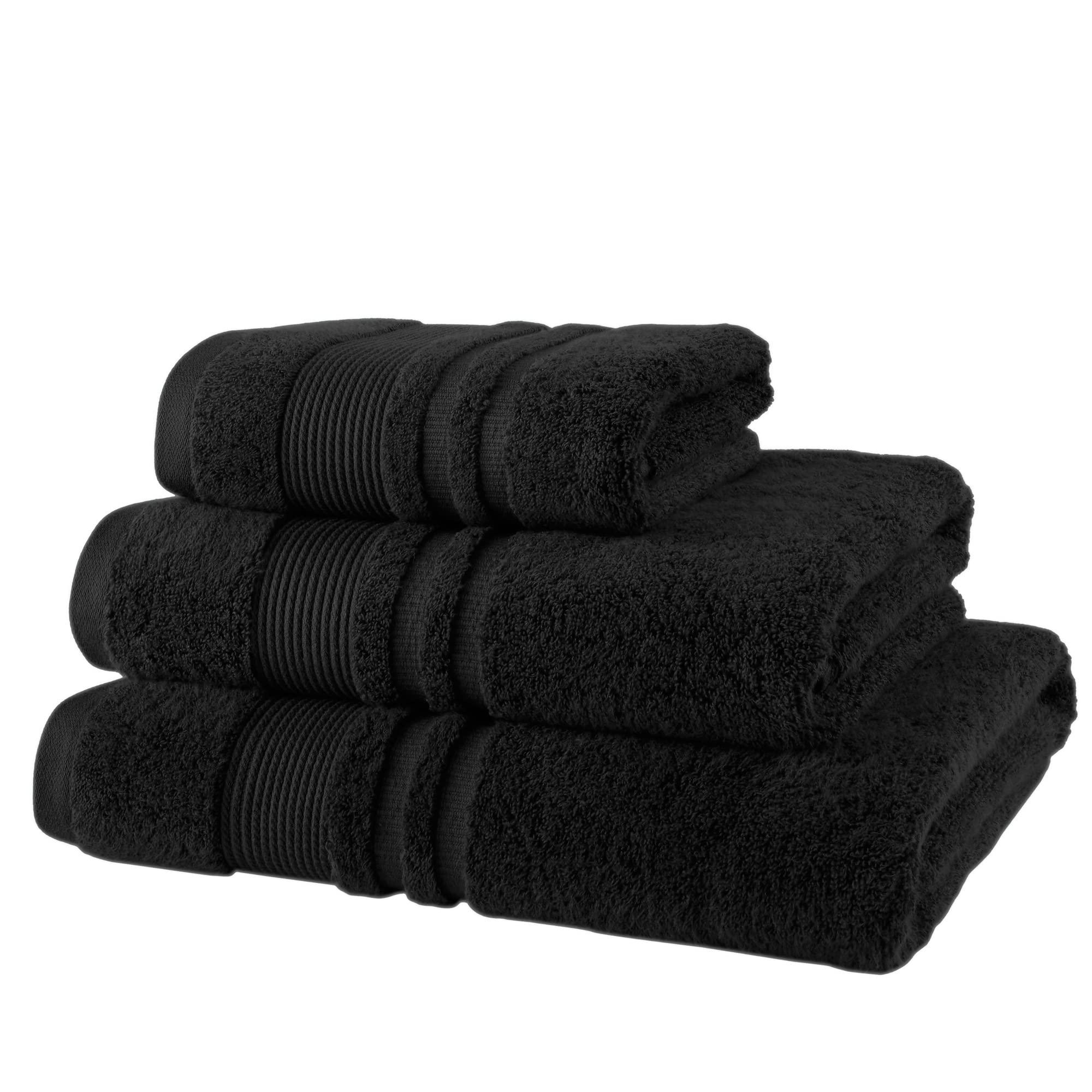 Lions Bamboo Towels - Premium Hand Towels 4 Pack, 60% Bamboo 40% Cotton Bathroom Linen Towel Set, Soft Quick Dy Water Absorbent Durable Hand Towel, Extra Large, 50x8cm, Black