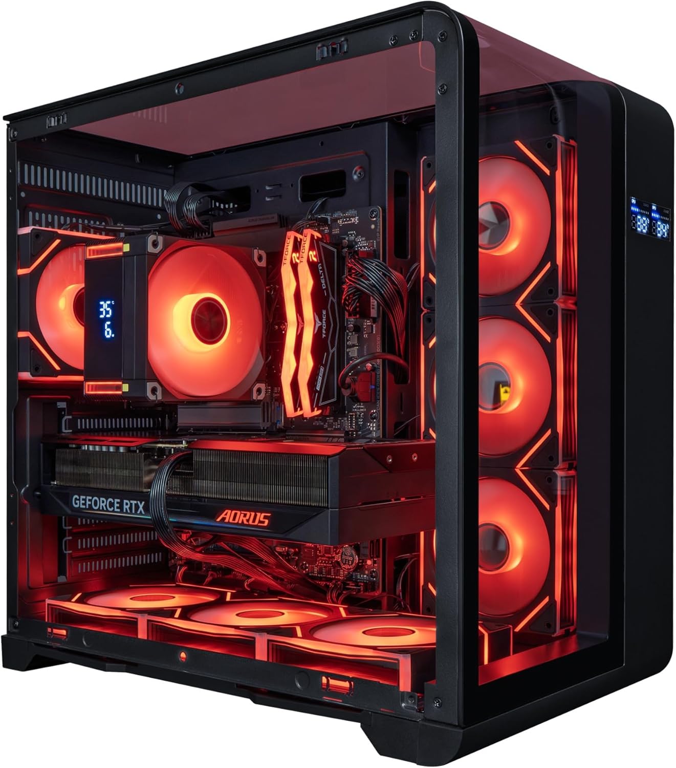Phantom Gaming PC Desktop Computer, Intel Core i9 14900K, GeForce RTX 5070 TI 16GB, 64GB DDR5, 2TB SSD, Tower Fan Black, Windows 11 Home, RGB Lighting, WiFi, Ready to Use