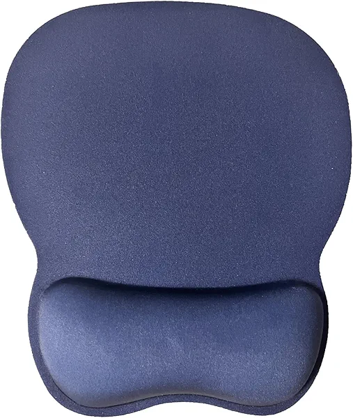 Mouse Pad with Wrist Support, Ergonomic Mousepad with Comfortable Memory Foam Wrist Rest Cushion, Relieve Wrist Pain, Non-Slip Rubber Base Gaming Mice Pad for Home Office Computer Laptop, Navy Blue