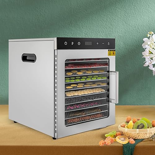 Miniatura 3 de Gbonklong Deshidratador de alimentos comercial, máquina secadora eléctrica de alimentos de 800 W con temperatura digital y temporizador función de