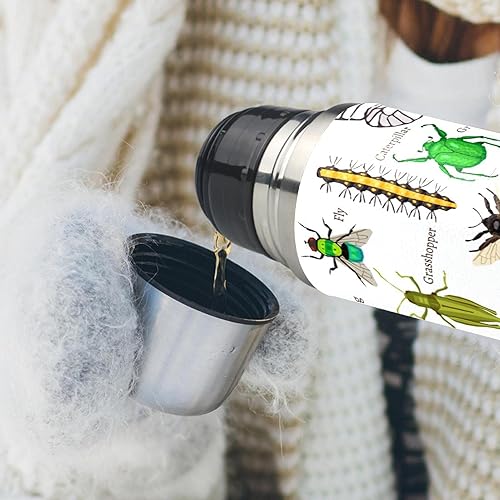 Miniatura 6 de Insectos naturales Mariposa mariquita abeja Firebug Ant Spider Termo aislado al vacío 1L botella compacta de acero inoxidable bebida