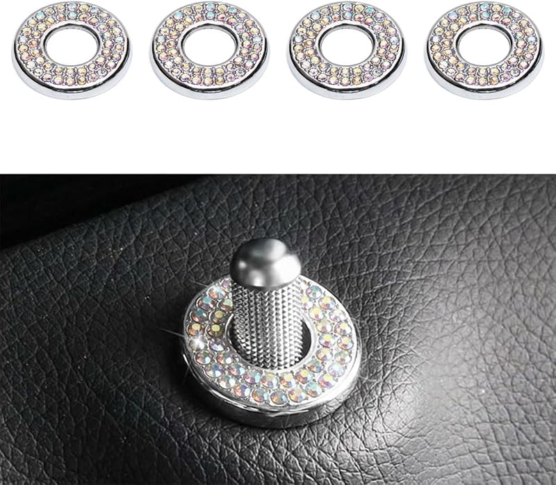 Adesivo de acabamento para trava interna de porta JOYCOURT com strass colorido – Kit com 4 unidades
