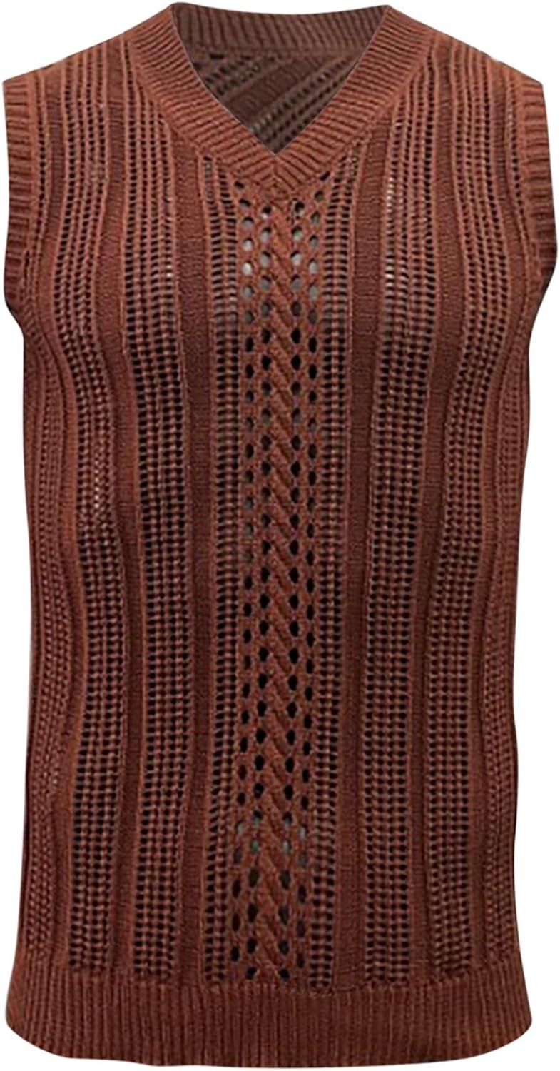 Men's Tank Tops Comfortable Mesh Hooded V Neck Sleeveless Lightweight Casual Vest Top for Summer Fashion
