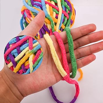 4Pcs 100g Knitting Yarn Acrylic Crochet Yarn Set Bonbons Assorted Colour Wool Knitting Soft Packs Colourful Acrylic Yarn Skeins Large Yarn Crochet Thread Kit for Blankets Sweaters Shoes Hats Scarves D