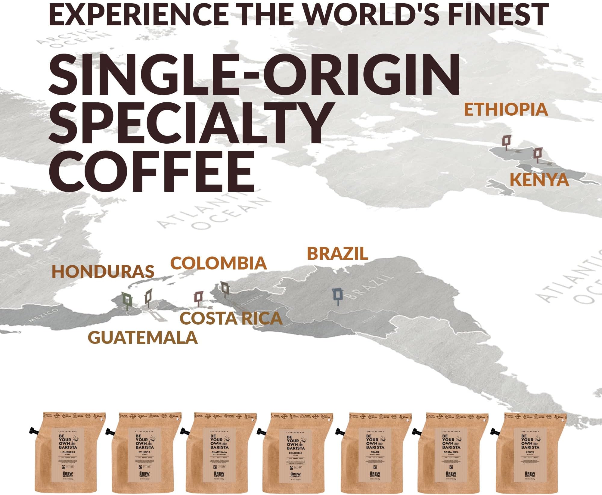 Gourmet Birthday Coffee Gift Set for Men & Women - 7 World's Finest Single Origin Specialty & Organic Coffees in Innovative Brewers | Sampler Box for Coffee Lover to Brew & Enjoy Anytime, Anywhere