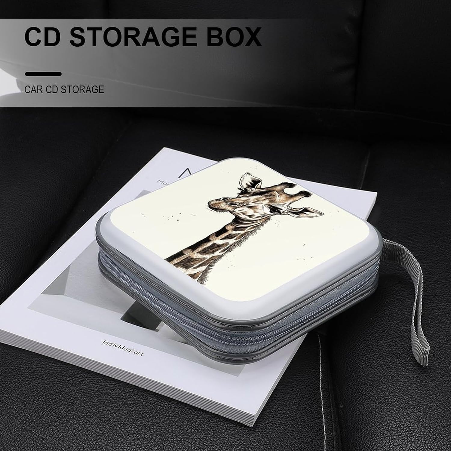 Graphic of Giraffe Tall Neck CD Case CD Storage Box DVD Sleeves
